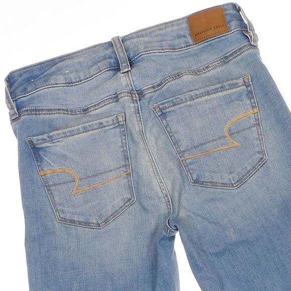 American Eagle Skinny Jeans 2 Womens Light Medium Blue Stretch Measures 26x29.5 - Picture 7 of 11